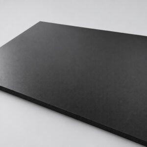 Black cellular PVC foam sheet surface and cut edge, 3/4 inch
