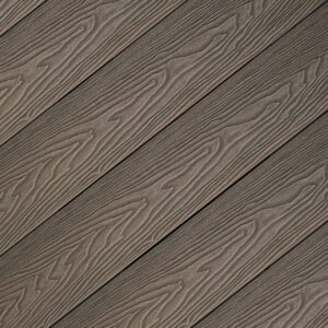 Walnut brown composite decking laid, Dragon grain surface