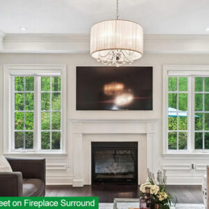 Cellular PVC sheet on a fireplace wall
