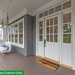 Cellular PVC sheet used for a porch ceiling and entry