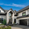 Black cellular PVC trim on a white house