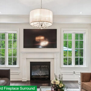 Cellular PVC trim on an interior fireplace surround