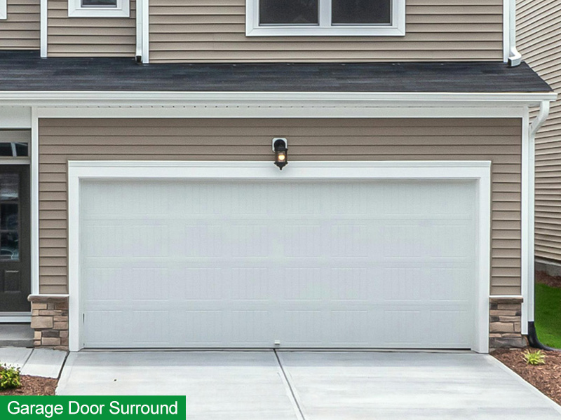 Cellular PVC trim around a garage door Cellular PVC trim around a garage door