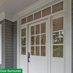Cellular PVC trim around windows and an entry door