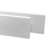 Cellular PVC trimboard, woodgrain face and smooth face, edges sealed, white