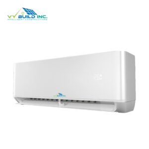 VY Build cold-climate mini split, indoor wall unit at an angle, louvre open